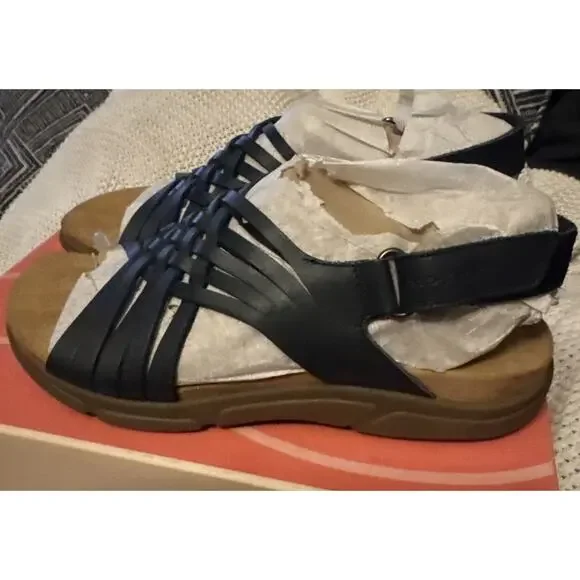 Easy Spirit Women's Mar Woven Leather Slingback Sandals Dark Blue Size 5.5 M NIB - Picture 5 of 9